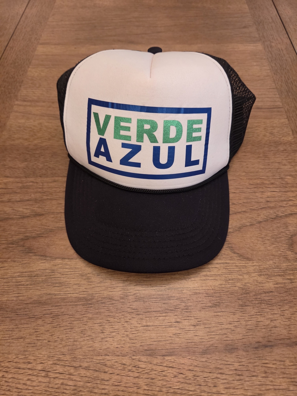 Retro Verde Azul Trucker Hat / Snapback - Excellent Condition